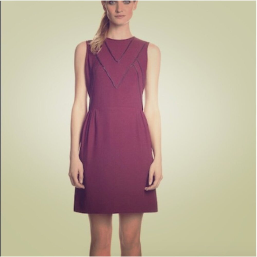 SANDRO 'Rapprocher' Chain Detail Fit and Flare Dress (Large) - Picture 2 of 7